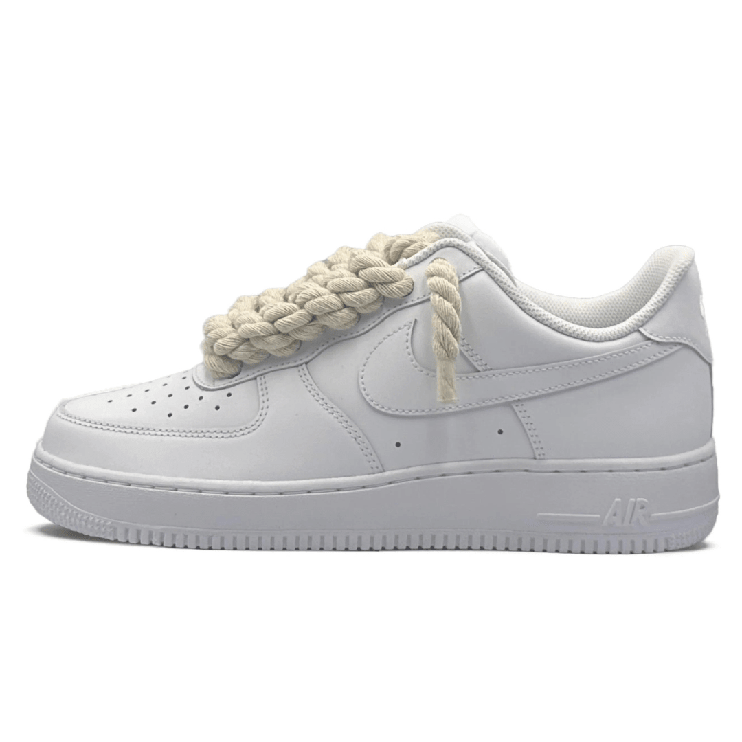 "AF1" White - Beige Rope Laces