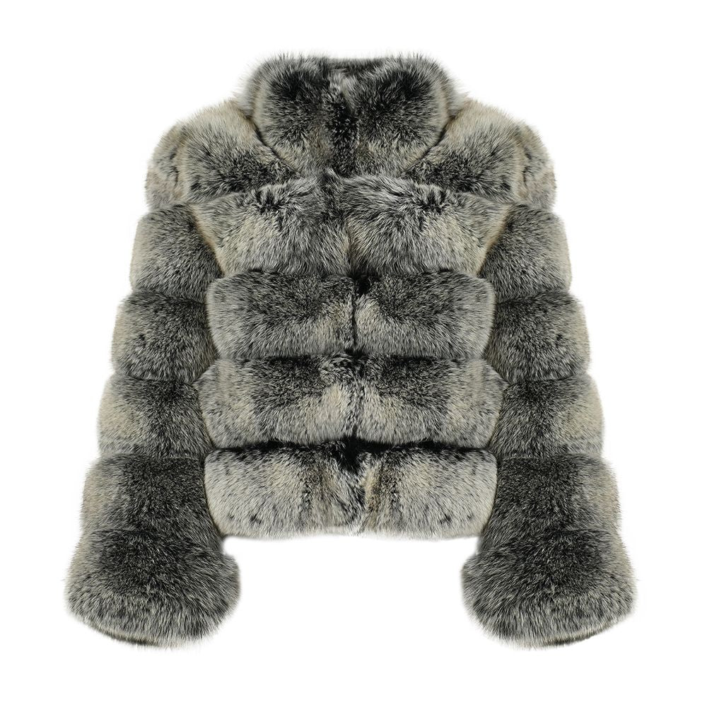 BUBBLE COLAR COAT SMOKE