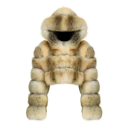 CROPPED HOODED COAT GOLDEN ISLAND