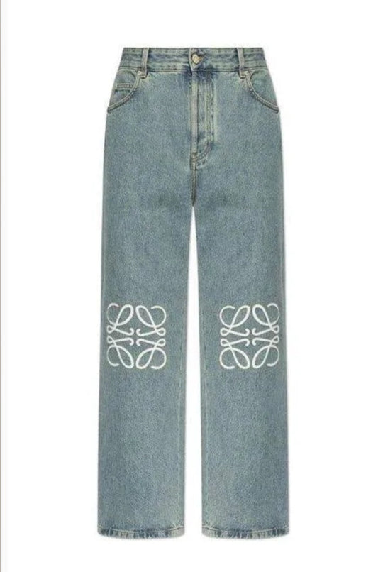 KNIE GEMUSTERT JEANS
