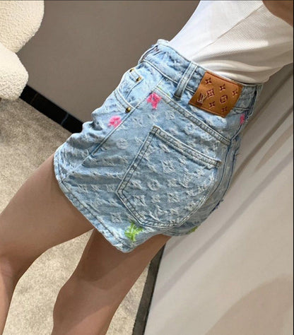 MONOGRAMM DENIM SHORTS