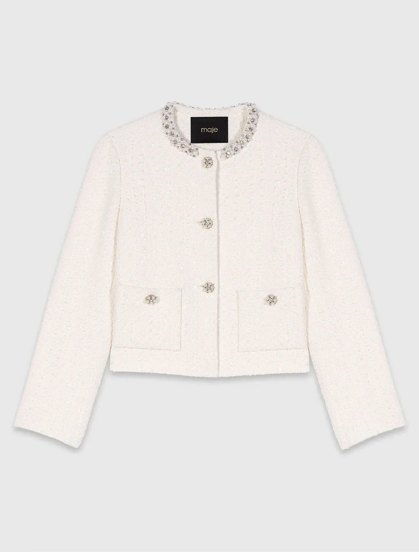 MAJE TWEED PEARL JACKET