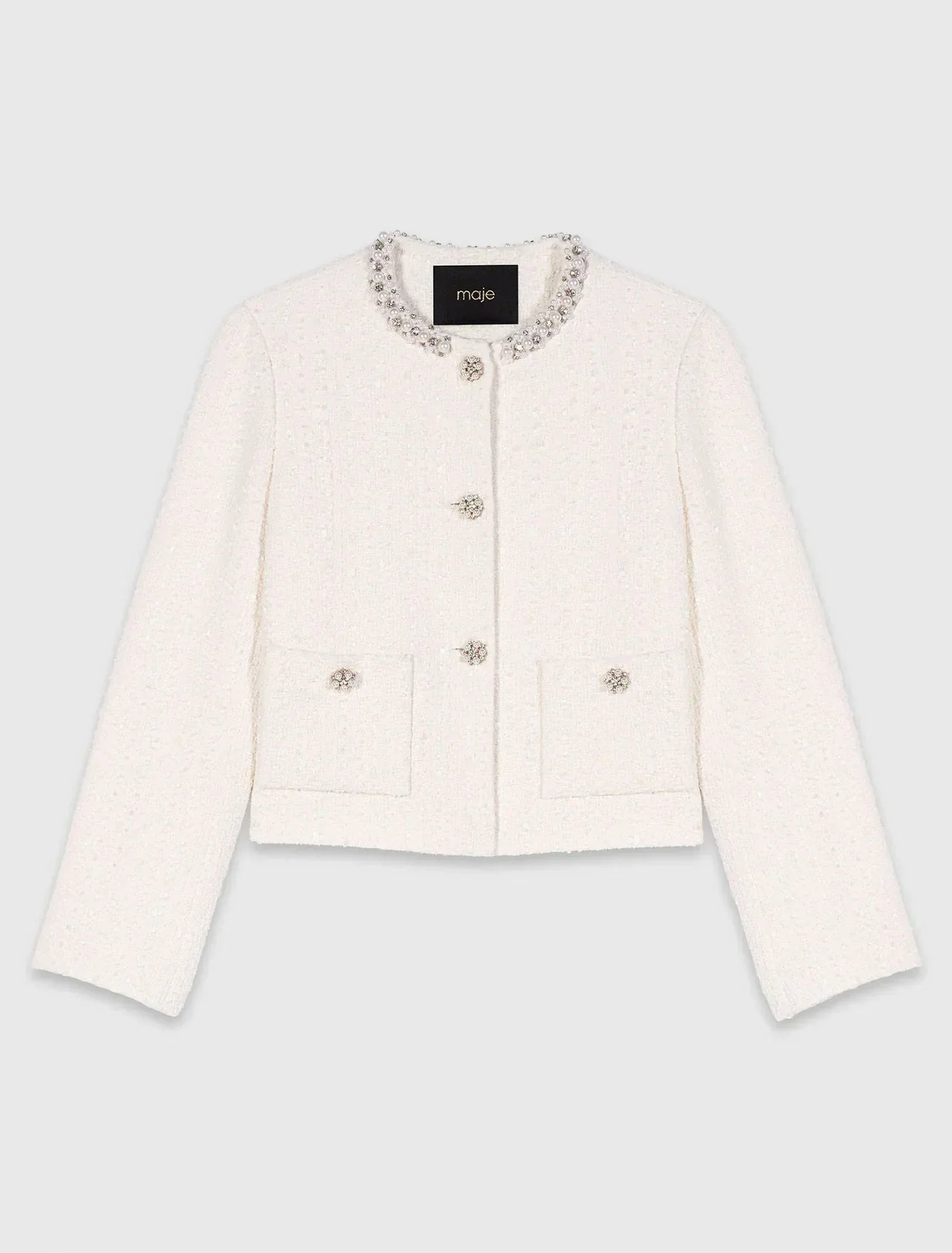 MAJE TWEED PEARL JACKET