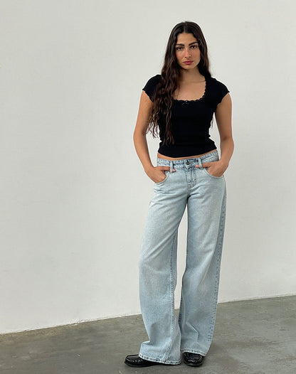 BIA Jeans mit niedriger Taille